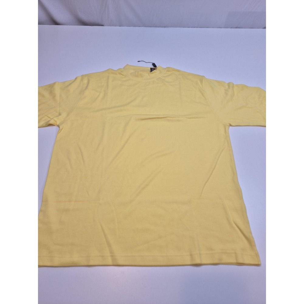 Cotton Reel Shirt Mens XL Yellow Short Sleeve Crewneck 100% Cotton Tee Casual